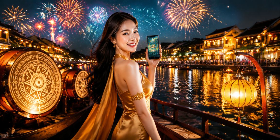 Người chơi Hội An xem tỷ lệ kèo trận đấu dưới ánh đèn lồng buổi tối