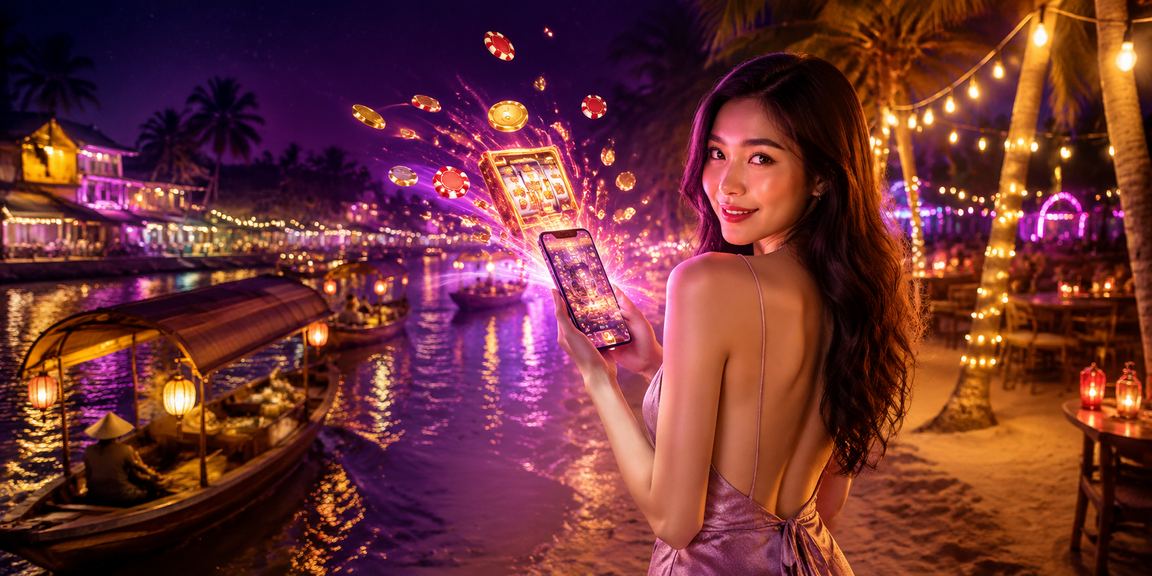Không khí slot game neon sôi động lấy cảm hứng từ miền Tây sông nước